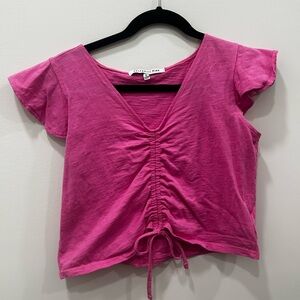 Wild Fable Fuchsia Ruched Crop Top